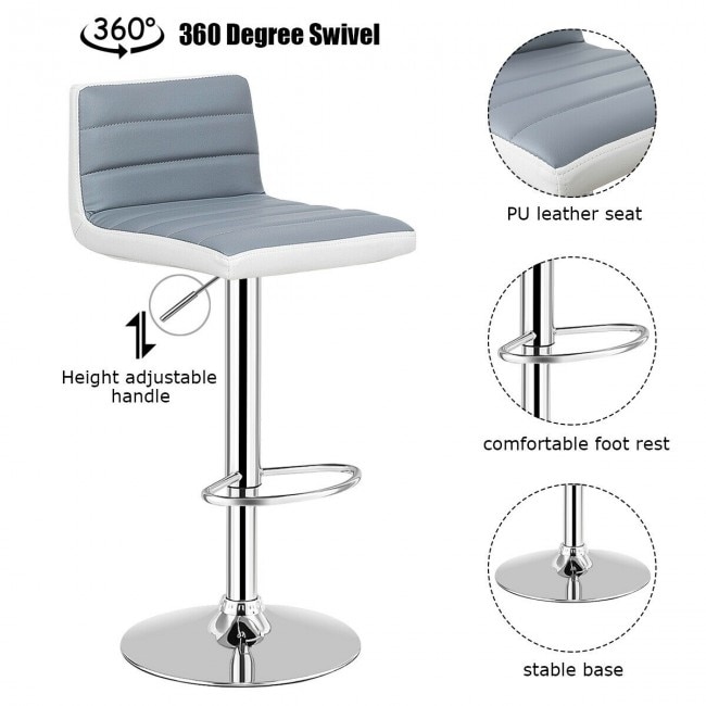 Bar Stool with Adjustable Seat and Foot Rest