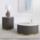 preview thumbnail 2 of 5, Round Table Set with Marble Top in White and Charcoal