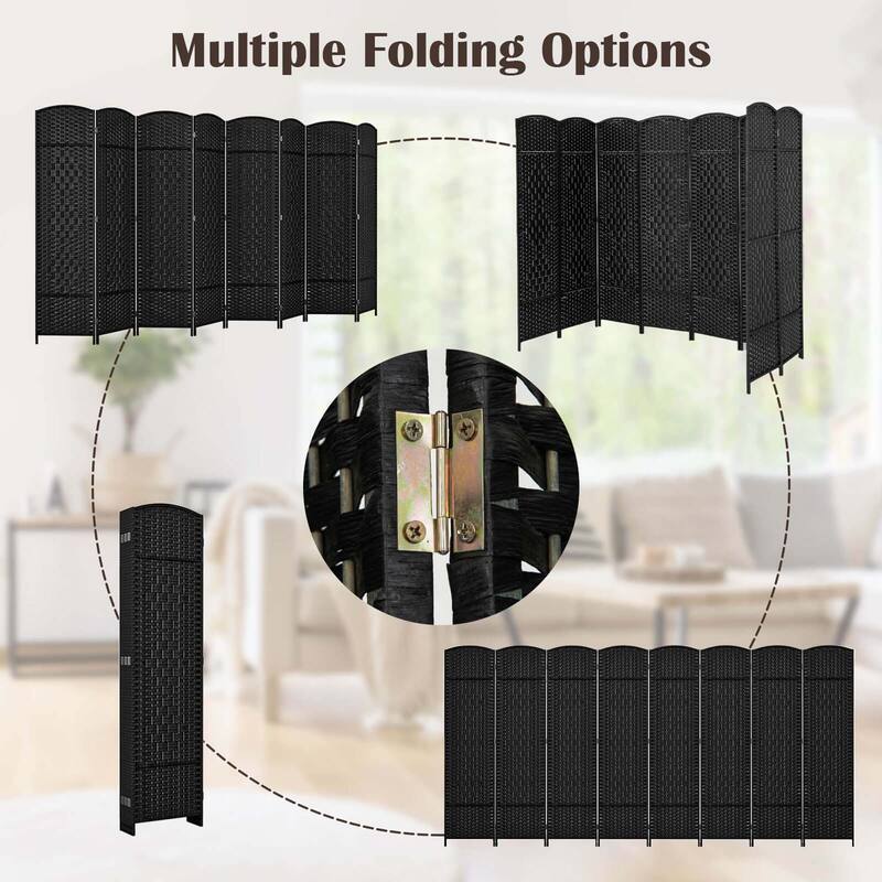 Costway 8-Panel Room Divider 6 FT Tall Folding Privacy Screen with - See Details