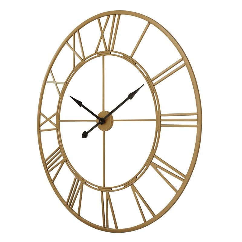 UTOPIA ALLEY Oversized Roman Round Wall Clock - Large Wall Clock, Roman Numeral Wall Clock, Decorative Wall Clock 43.5"D