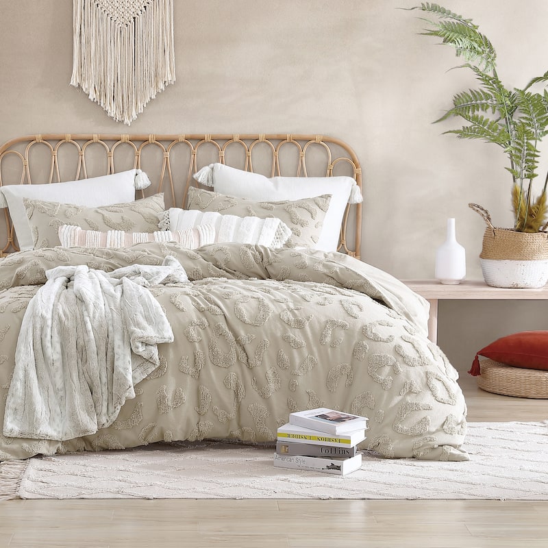 Peri Home Chenille Leopard Duvet Set - Full - Queen - Linen