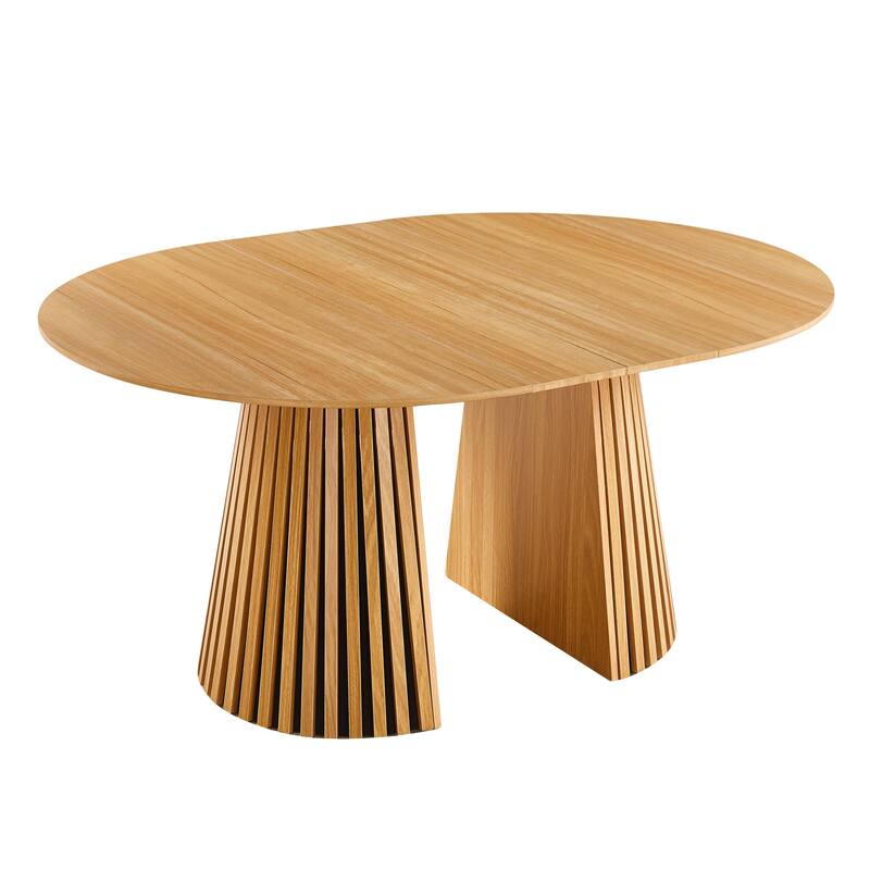 Extendable Home Office Table, Dining Table Kitchen Table, Large Coffee Table with Stripe Legs