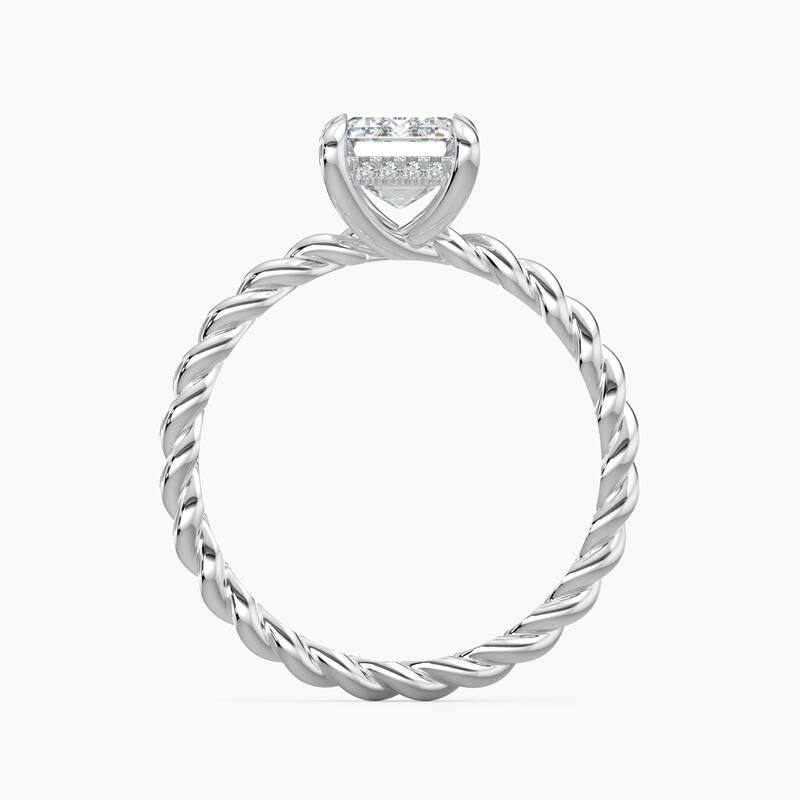 Auriya 14k Gold Lab Grown Emerald Diamond Twisted Hidden Halo Engagement Ring 1.00 to 5.00 ct. tw. (F-G, VS)