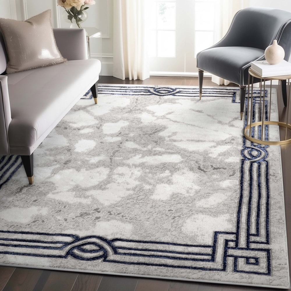 Well Woven Fairmont Huntington Retro Mosaic Marble Pattern Area Rug