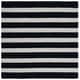 preview thumbnail 5 of 12, SAFAVIEH Handmade Metro Tietje Stripe Wool Rug 6' Square - Black/Ivory - Square