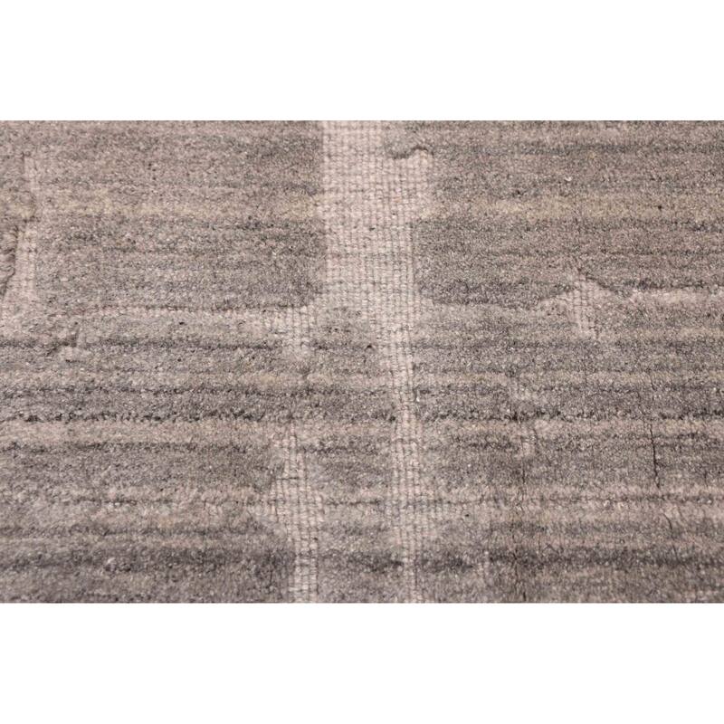 ECARPETGALLERY Hand Loomed Elysian Grey Wool Rug - 6'5 x 9'11