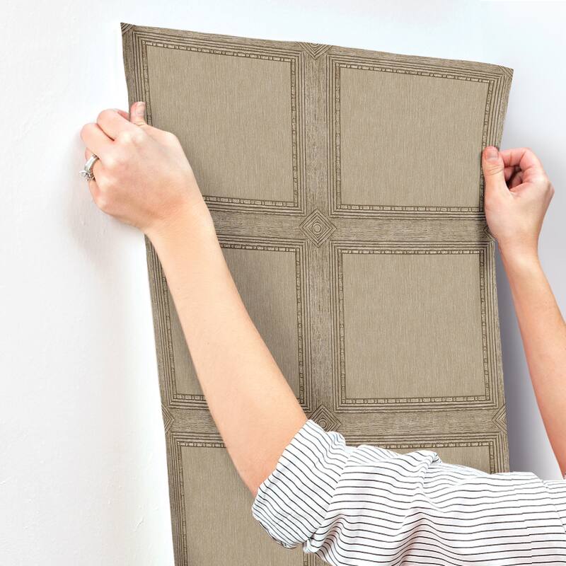 Chris Loves Julia x A-Street Prints Moorland Chestnut Wood Panel Wallpaper