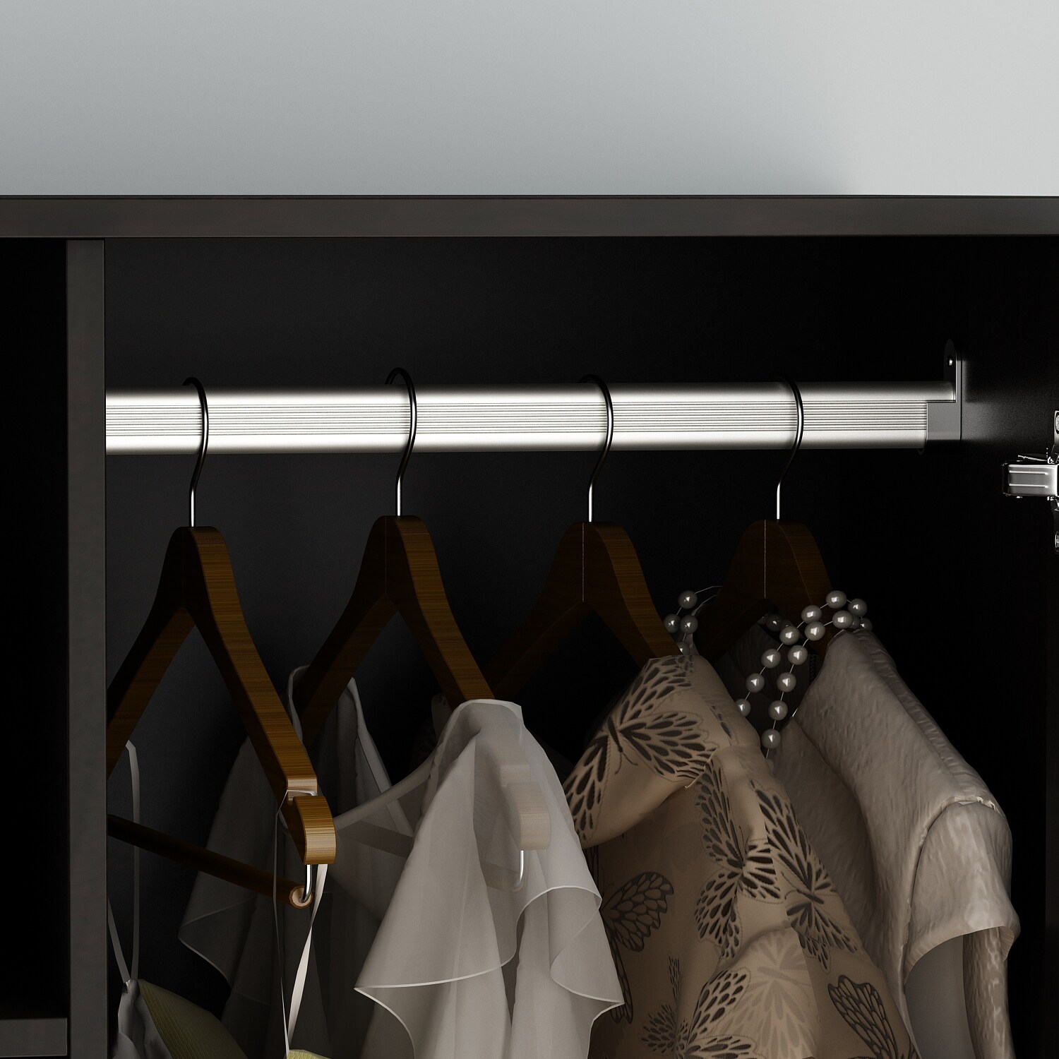 Kerrogee Bedroom Armoire Wardrobe with Mirror and Storage Drawers for Organized Spaces-image