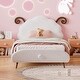 preview thumbnail 2 of 10, Twin Size Upholstered Platform Bed with Headboard