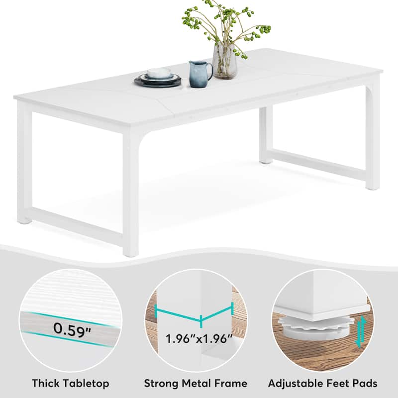 79 Inches Rectangular Modern Dining Table for 6-8 - 78.74" L x 39.37" W x 30.31"H
