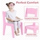 preview thumbnail 9 of 20, Costway Kid Vanity Table Chair Set 2-Color LED Lights Large Drawer - See Details