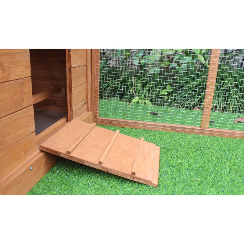 Hanover Outdoor Wooden Chicken Coop 6.4 Ft. x 2.4 Ft. x 3.2 Ft.