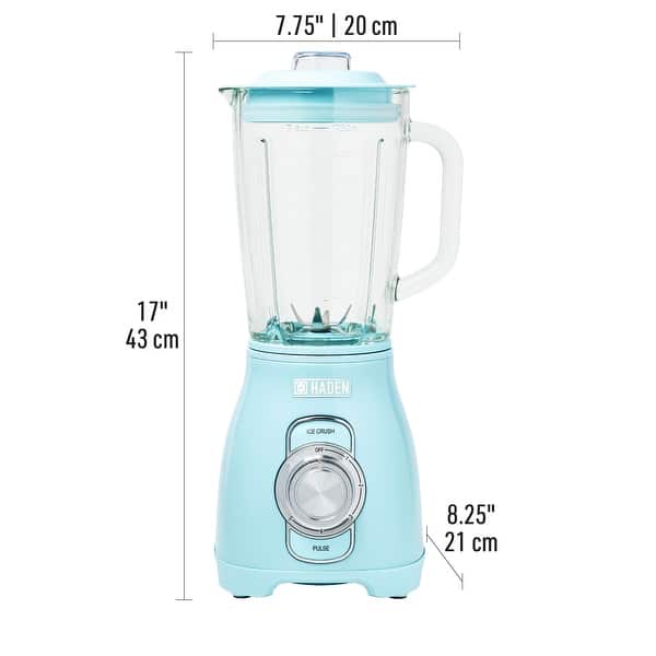 dimension image slide 3 of 4, HADEN 5-Speed Power Blender with 1.75 Liter Glass Jug and Metal Housing