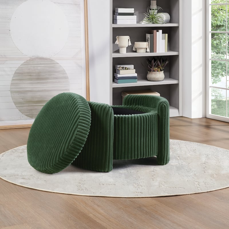 Sable Storage Ottoman - Green Cord