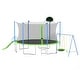preview thumbnail 9 of 12, 14/16FT Trampoline with Slide, Swings, Basketball Hoop, Safety Net