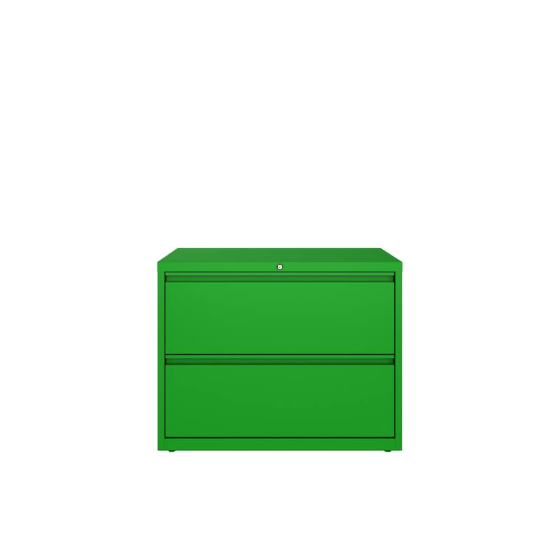 8000 Series 36" Wide 2-Drawer Lateral File Cabinet, Charcoal - Green