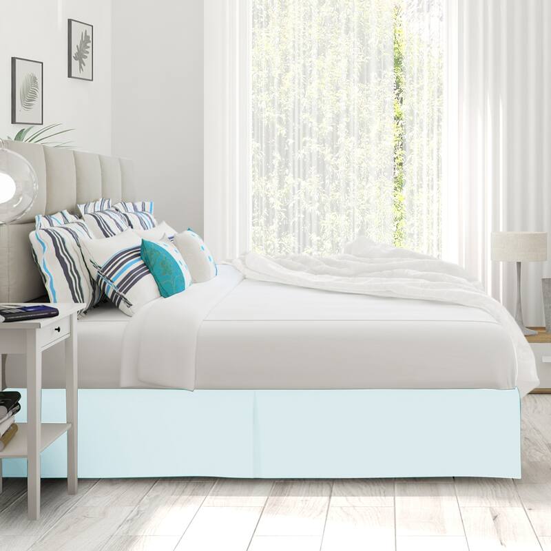 Clara Clark Pleated Bed Skirt-14 inch Tailored Drop - Soft Double Brushed Premium Microfiber Ruffle Bed Skirt - Includes 8 Pins
