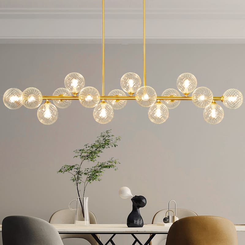 16-Light Sputnik Linear Chandeliers Globe Chandelier For Dining Room