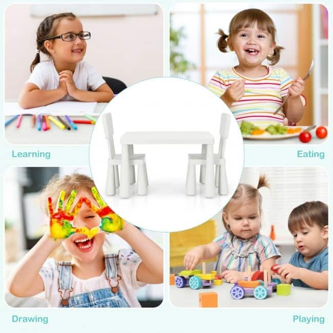 Versatile 3-Piece Children's Activity Table and Chair Set for Creative - table: 30" x 21" x 19"