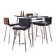 Option Black Faux Leather/Silver Metal/Black Wood