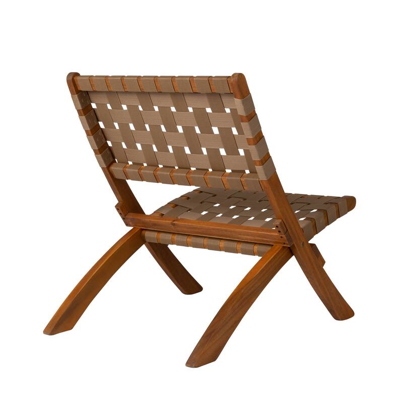 Sava Indoor-Outdoor Folding Chair in Brown Webbing