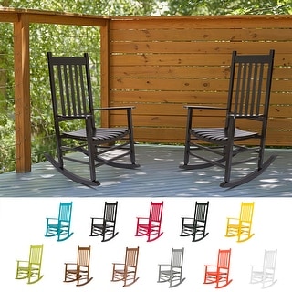 Heritage Solid Wood Outdoor Patio Rocking Chair Rocker (Set of 2) - Bed ...