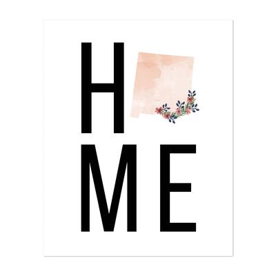 New Mexico Home New Mexico State Floral Watercolor Art Print/Poster ...