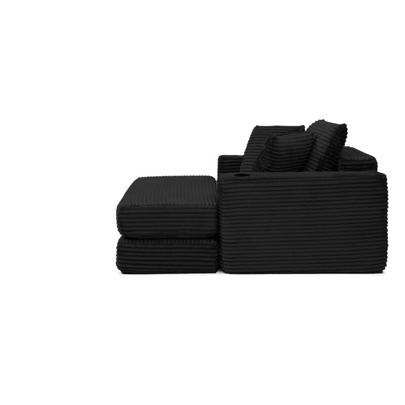 52.4'' Boneless Chaise Lounge Chair Indoor-Oversized Cloud-Like Cozy Comfy Modular 3-in-1 Sofa Bed