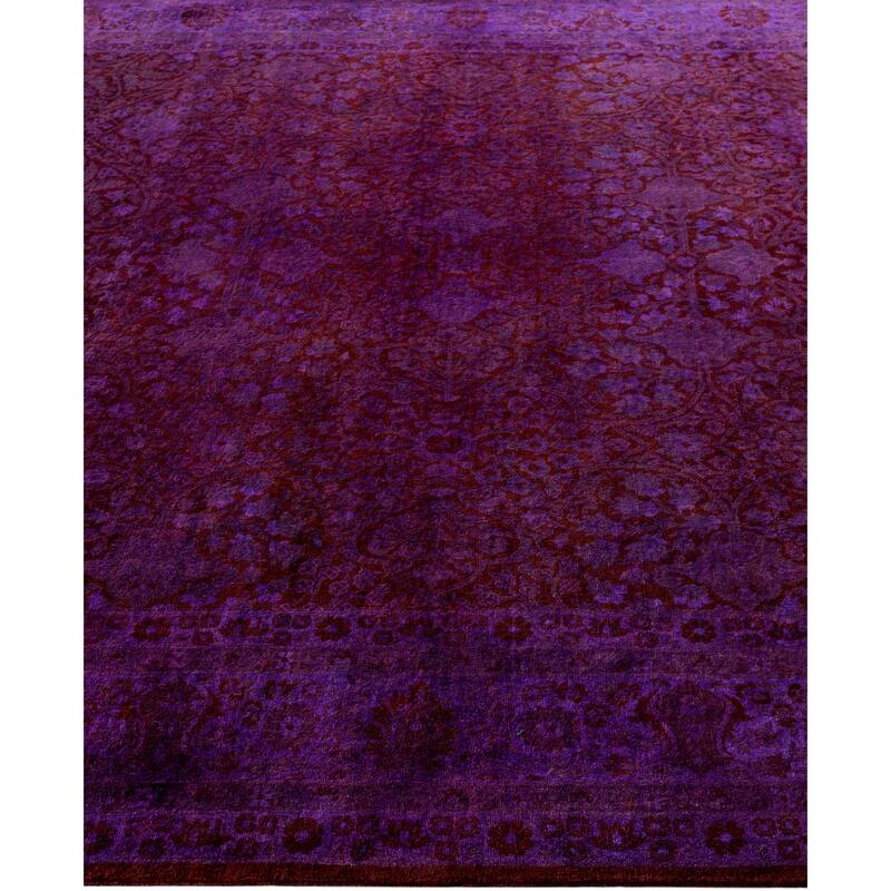 Overdyed One-of-a-Kind Hand-Knotted Area Rug - Purple - 6' 1" x 9' 1"