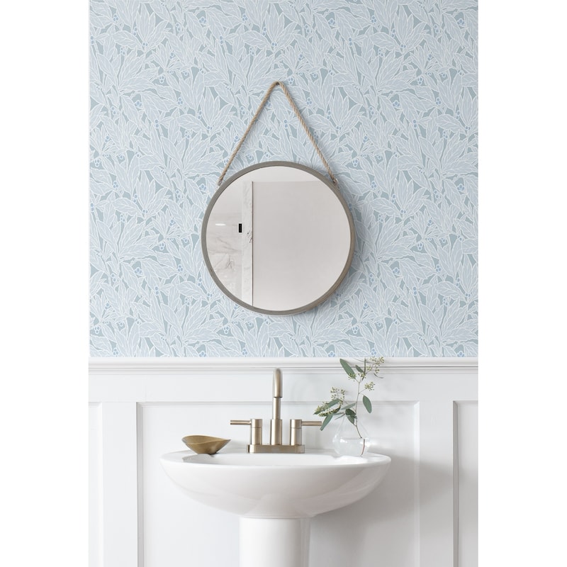 Seabrook Designs Leaf and Berry Nonwoven Unpasted Wallpaper