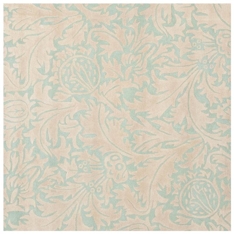 SAFAVIEH Handmade Soho Lauryn N.Z. Wool Rug - 6' Square - Light Blue/Beige