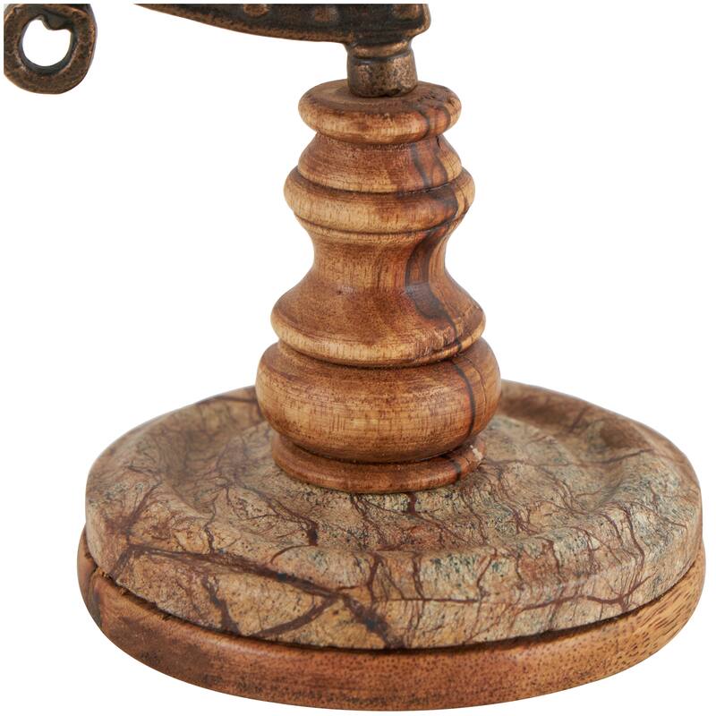 Brown Plastic Globe with Wood Base