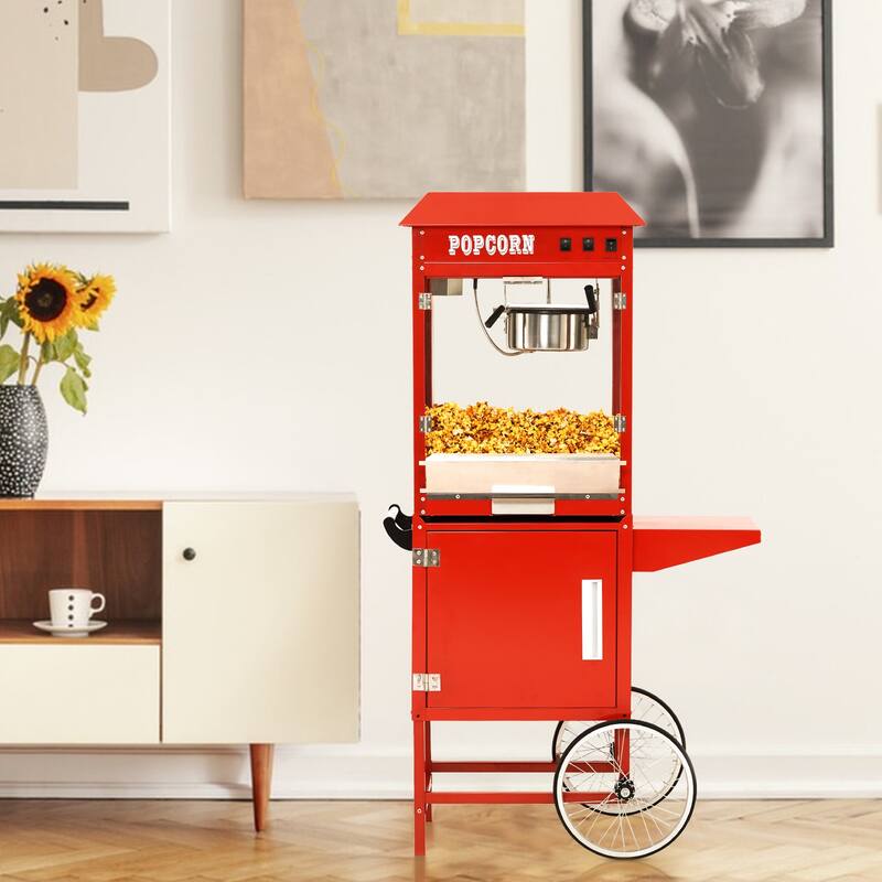 Commercial Popcorn Machine Cart with Interior Light