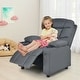 preview thumbnail 20 of 46, Costway Kids Youth Recliner Chair PU Leather w/Cup Holders & Side