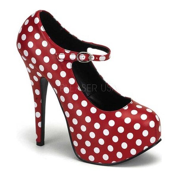red and white polka dot sandals