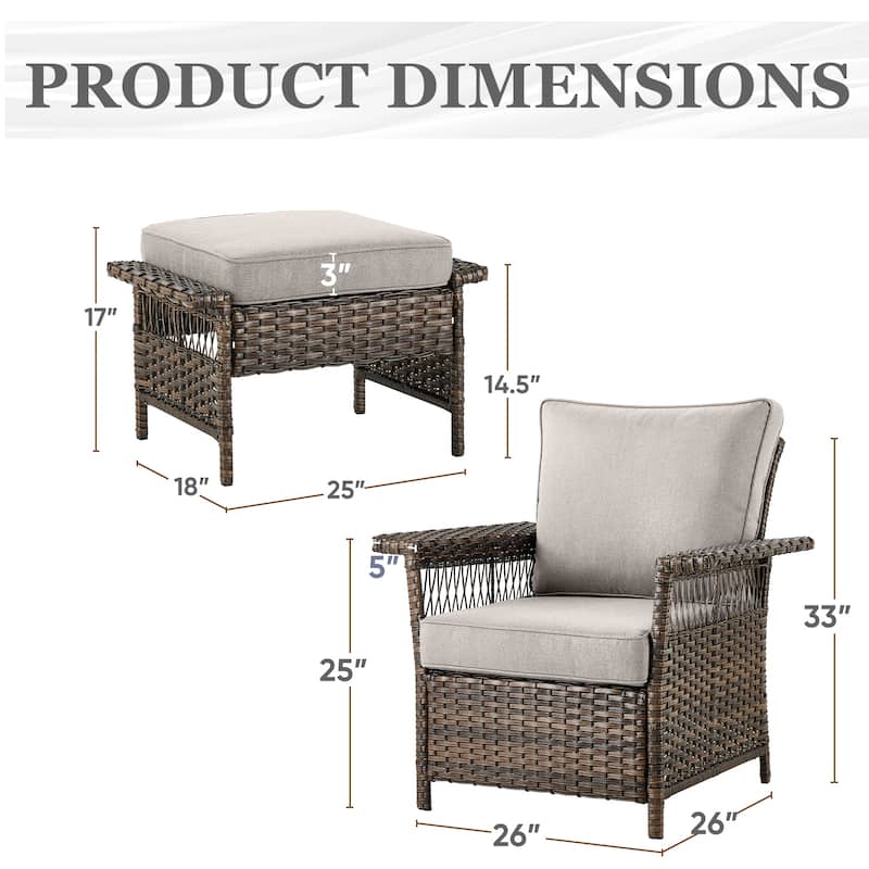 Gymojoy Patio Furniture Set with Professional Outdoor Cushions
