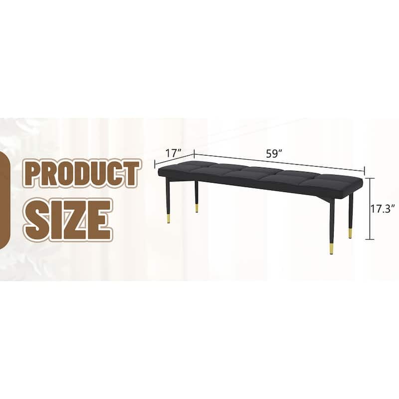 59*17 Inch Multifunctional Black Shoe Bench