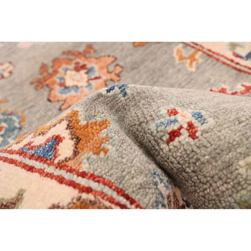 ECARPETGALLERY Hand-knotted Modern Oushak Sage Wool Rug - 2'6 x 10'7