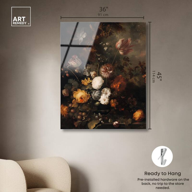 Shadowed Petal Secrets II Acrylic by Art Remedy, Ready to Hang