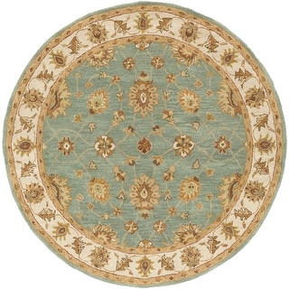 Hand-Tufted Isamu Bordered Wool Area Rug