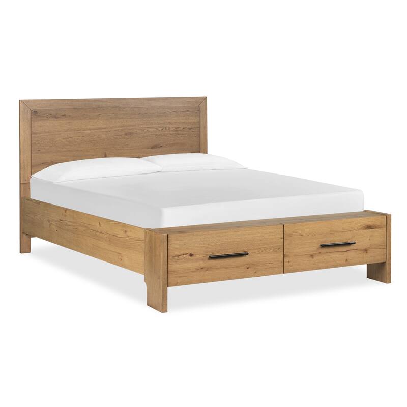 Magnussen Home Davenport Rustic Caramel Panel Storage Bed - Queen