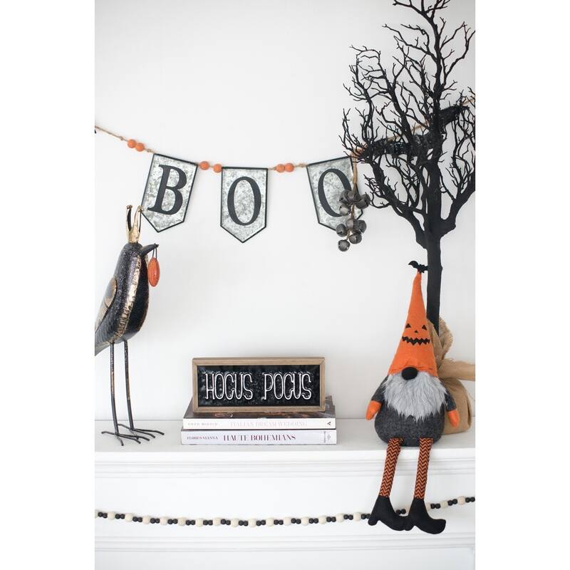 67x7.3"H Iron Boo Banner W/Bats, for Halloween Holiday Decor