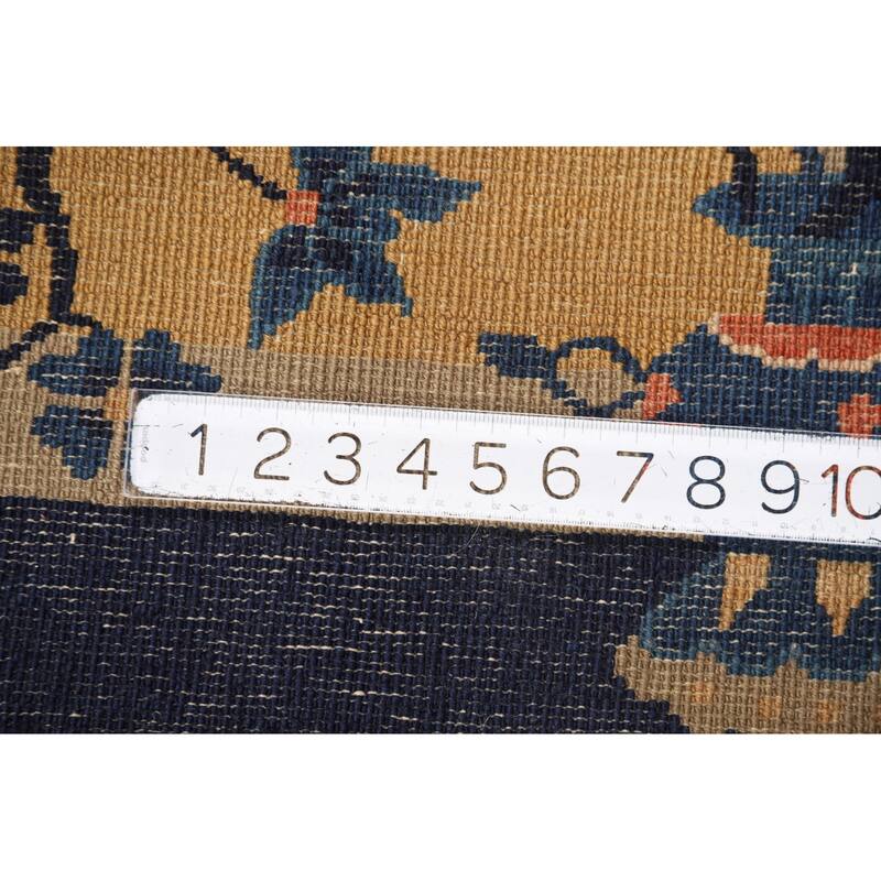 Vegetable Dye Art Deco Chinese Vintage Rug Hand-Knotted Wool Carpet - 6'0"x 11'8"