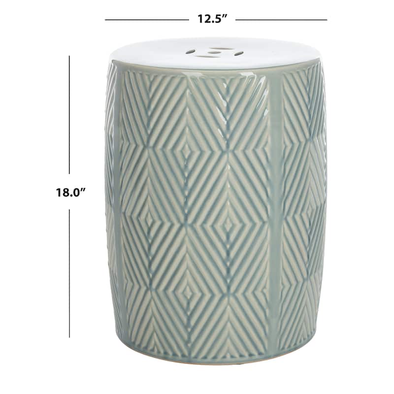 SAFAVIEH Zoa Indoor/ Outdoor Diamond Geometric Ceramic Decorative Garden Stool
