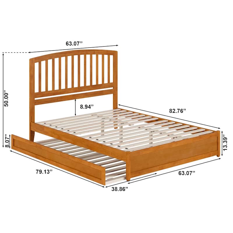 Lucia Platform Bed with Panel Footboard and Twin XL Trundle