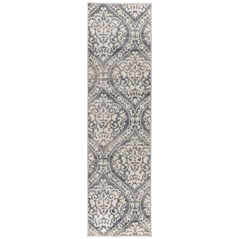 Porch & Den Pascuzzi Distressed Floral Damask Area Rug