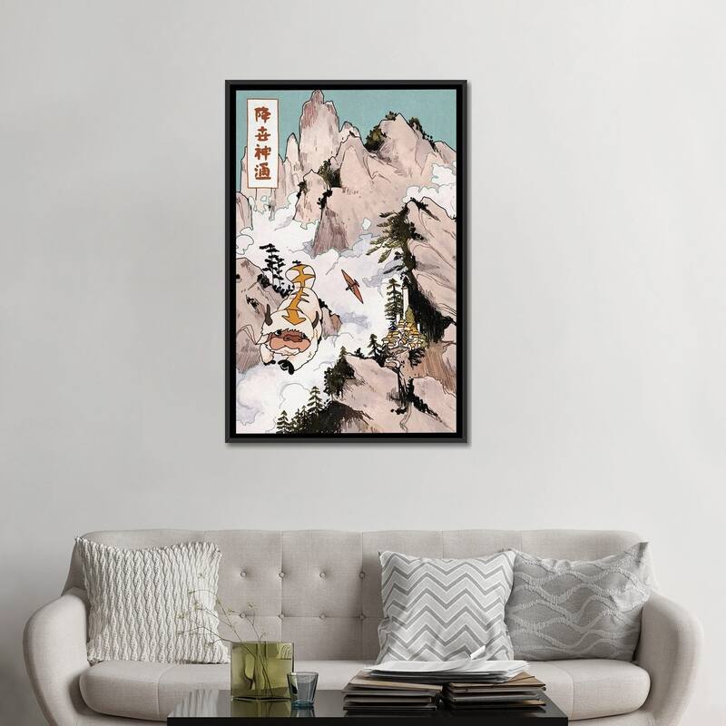 iCanvas "Appa In The Mountains - Avatar - The Last Airbender" by Lucy Michelle Framed Canvas Print