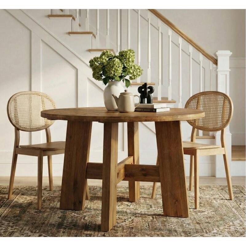 47-Inch Solid Wood Dining Table for 4-6 People