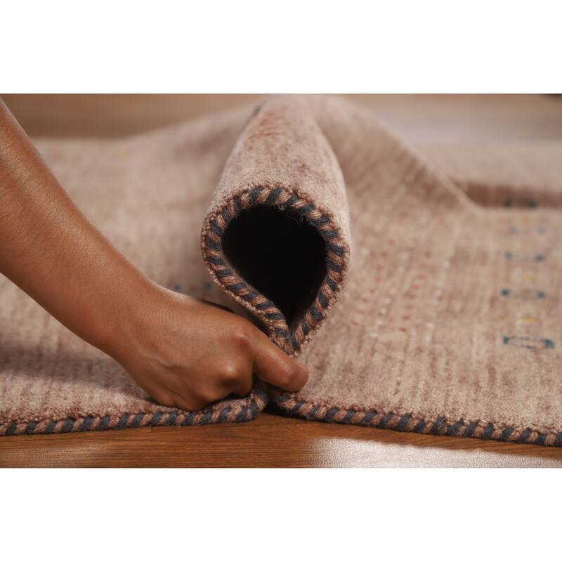 Hand Knotted Oriental 100% Wool Carpet Tribal Animal Pictorial Brown Gabbeh Area Rug - 7' 9'' X 4' 11''