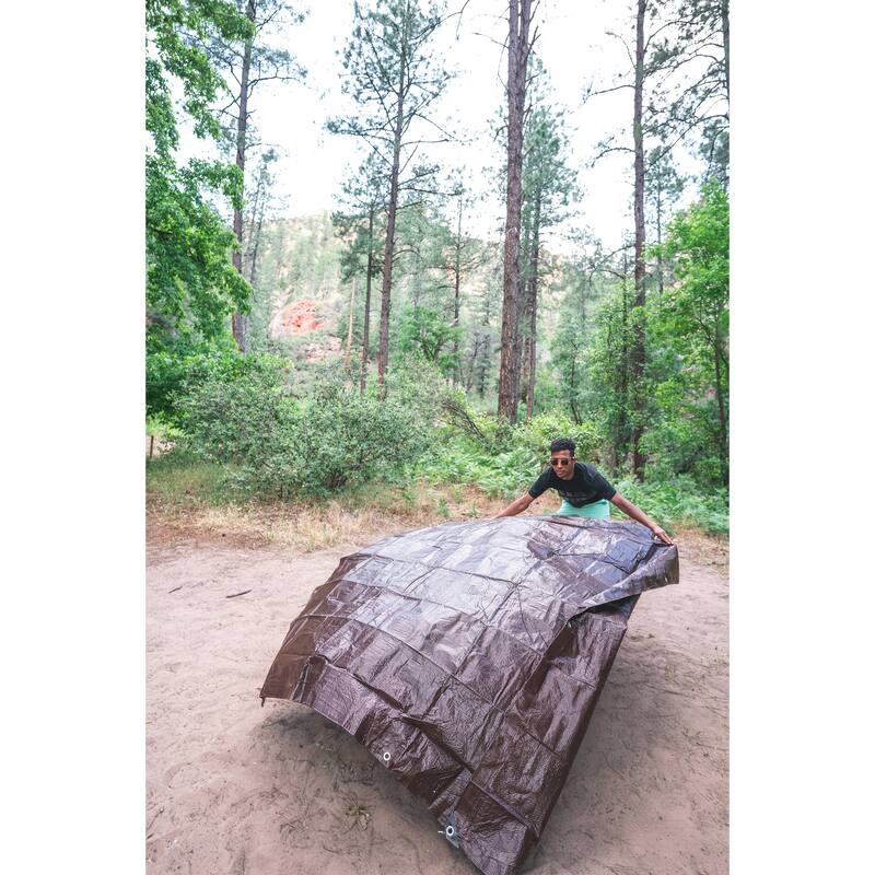 Stansport Light-Duty Rip-Stop Tarp 6' x 8' - Brown